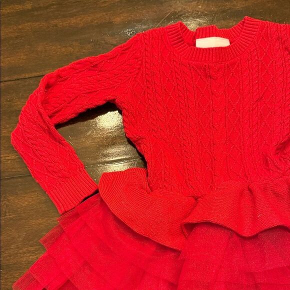 American Girl Red Ruffled Sweater Dress - Picture 2 of 6